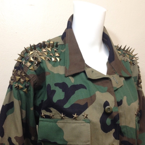 Jackets & Blazers - Custom Stud Camo Jacket